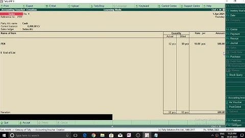 Use Separate Actual and Billed Quantity Columns feature in tally.ERP 9 | Tally Tutorial in Hindi |