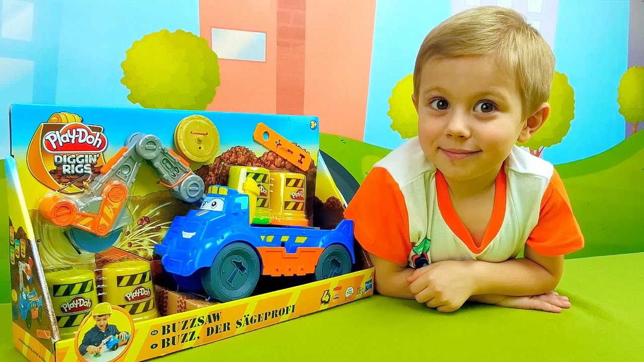 Детский лесовоз Play Doh - Играем с Даником в пластилин Плей До. Play Doh Diggin Rigs