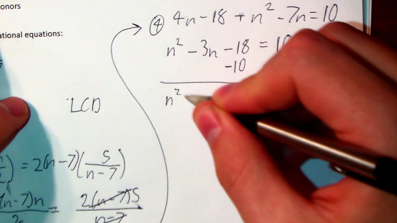 Solving Rational Equations Part 2b - YouTube