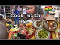 Real PRICES of food in ACCRA vrs SUNYANI MARKET|| COOK with me Plantain with Garden eggs stew
