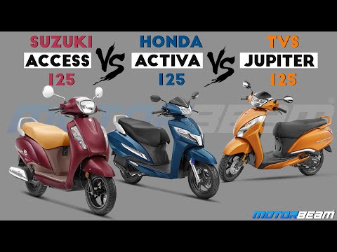 TVS Jupiter vs Honda Activa vs Suzuki Access - Most Comfortable 125cc Scooter? | MotorBeam हिंदी