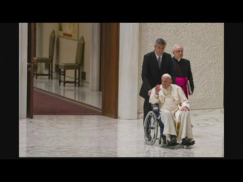 Pope Francis uses wheelchair during knee pain flare-up