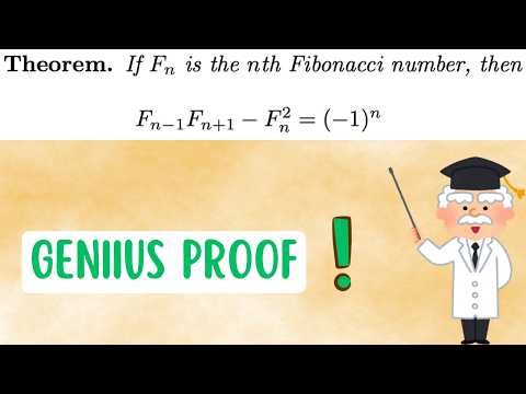 FAMOUS Cassini Identity for the Fibonacci Sequence! | BEAUTIFUL Proof!