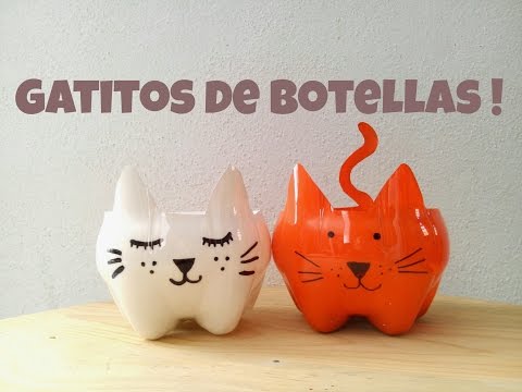 Gatitos hechos de botellas de plástico :)