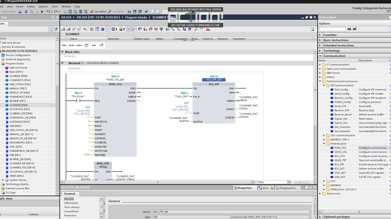 TIA PORTAL RS 232 - YouTube