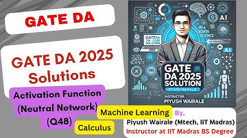 GATE DA 2025 Oplossingen | Machine Learning, Neuraal Netwerk | GATE Data science PYQ Q48 #gateda