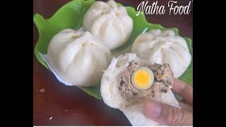 Bánh bao nhân thịt đặc biệt và cách gói dễ ơi là dễ  || steamed buns || Natha Food