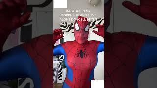 Celebrity Guy stuck & trapped in Spiderman Morphsuit Profile