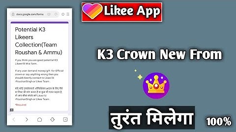How to K3 Crown New From | Likee App K3 Paye | likee App K3 Paye asane se #k3 Crown likee