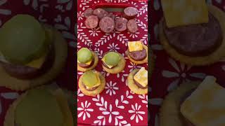 Quick and easy tasty snack #sausage #cheese #crackers #pickles #satisfying Quick and easy tasty snack #sausage #cheese #crackers #pickles #satisfying