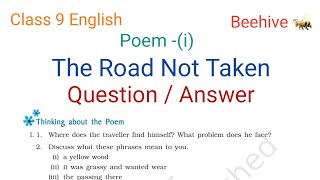 the road not taken question answer class 9 english