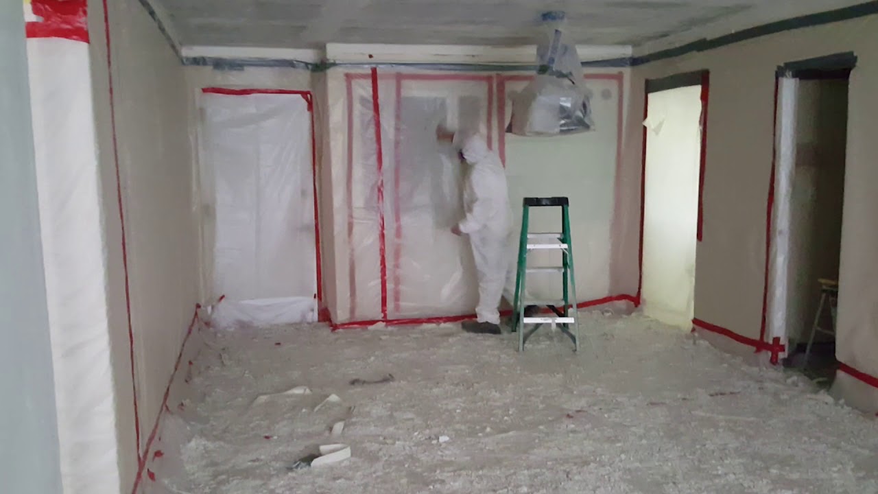 Asbestos Popcorn Ceiling Removal And Cleanup Youtube