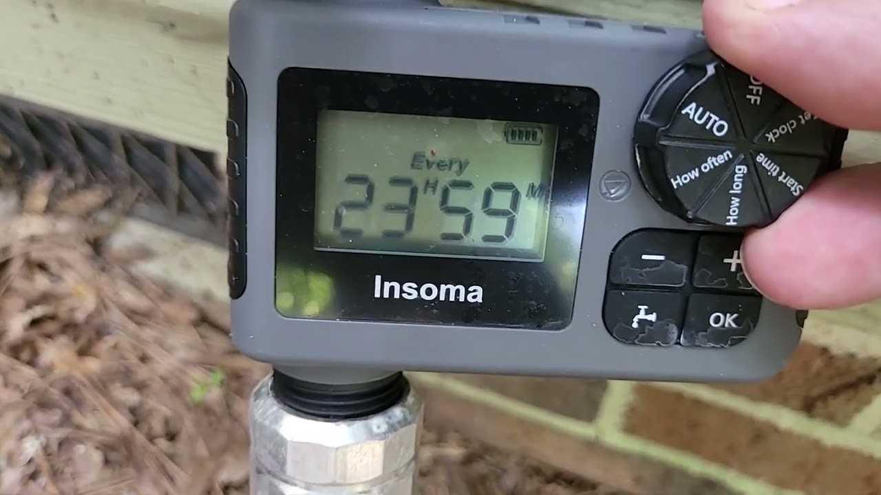 Электронный таймер полива INSOMA ~ Таймер для садового шланга и крана ~ Программируемый ~ Демонст...