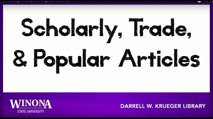Scholarly, Trade, and Popular Articles - DayDayNews