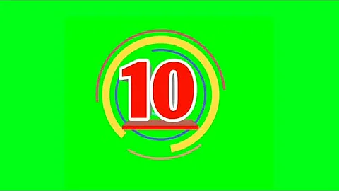 Copyright free green screen timer | 10 seconds countdown timer with sound effect green screen