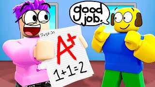 OOPS, We FAILED Our MATH TEST In ROBLOX *BUT GOT THE SECRET ENDING*!? (ALL SECRET ENDINGS UNLOCKED!)