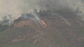 Plaskett Fire spreads across rugged terrain as crews struggle to reach flames