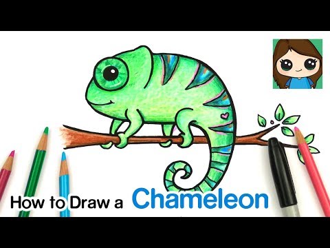 Video: How To Draw A Chameleon