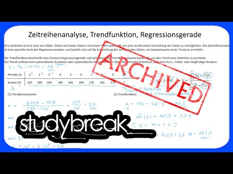 [ARCHIVIERT] Zeitreihenanalyse, Trendkomponente, Trendfunktion | Deskriptive Statistik