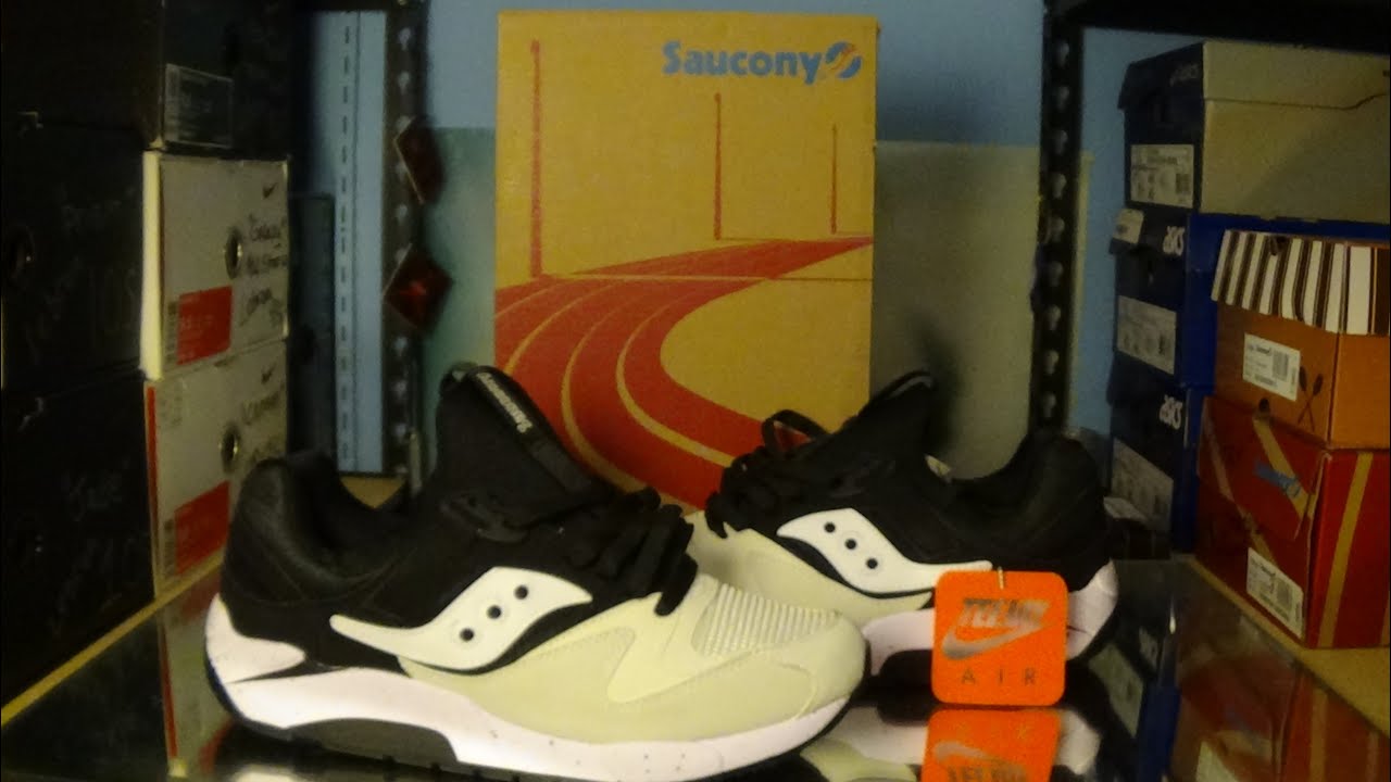 saucony grid 9000 hallowed on feet