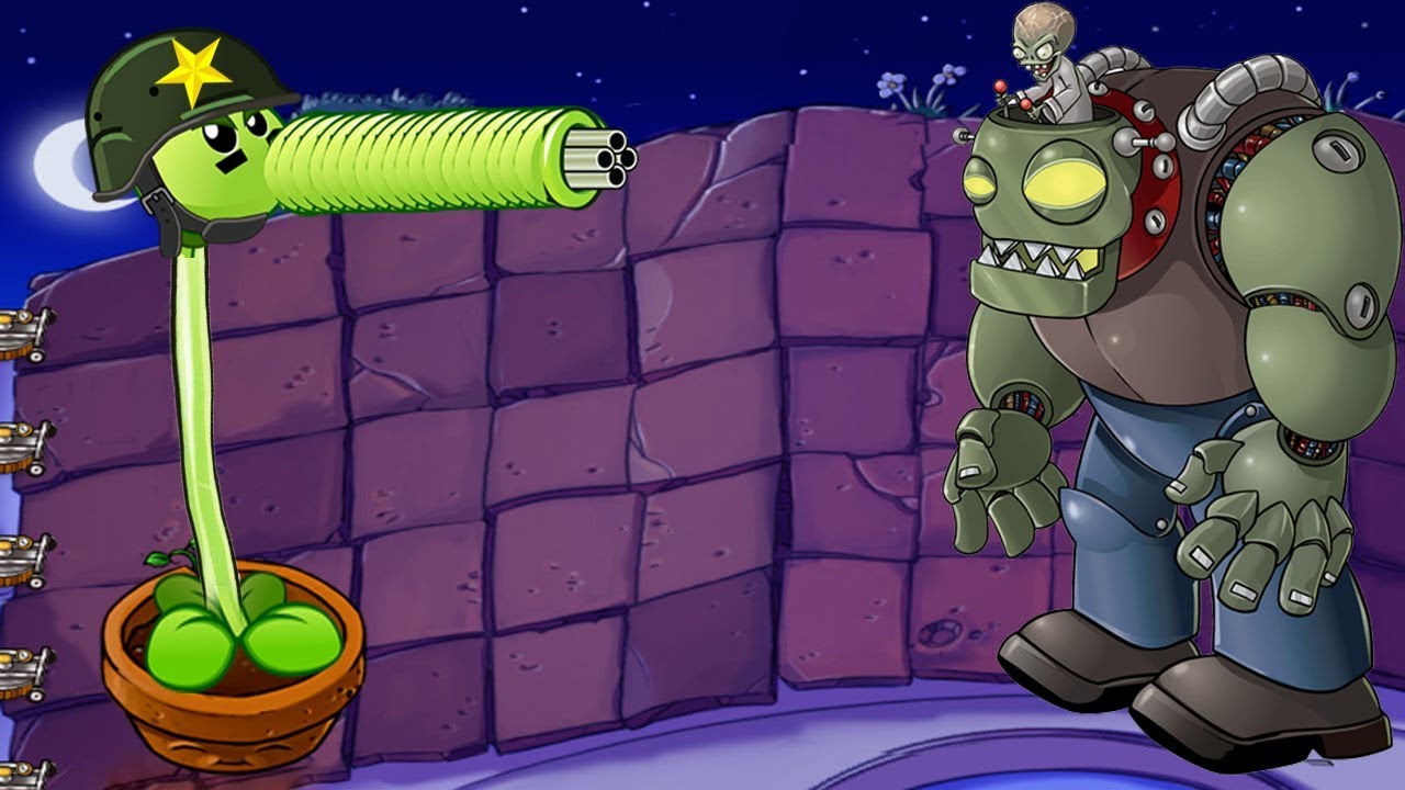 Plants Vs Zombies Hack Poison Gatling Pea Vs Dr Zomboss Youtube