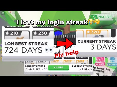 I lost my Login streak in ADOPT ME (ROBLOX)