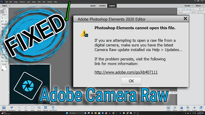 Photoshop Elements NOT opening Raw files fix - fixed