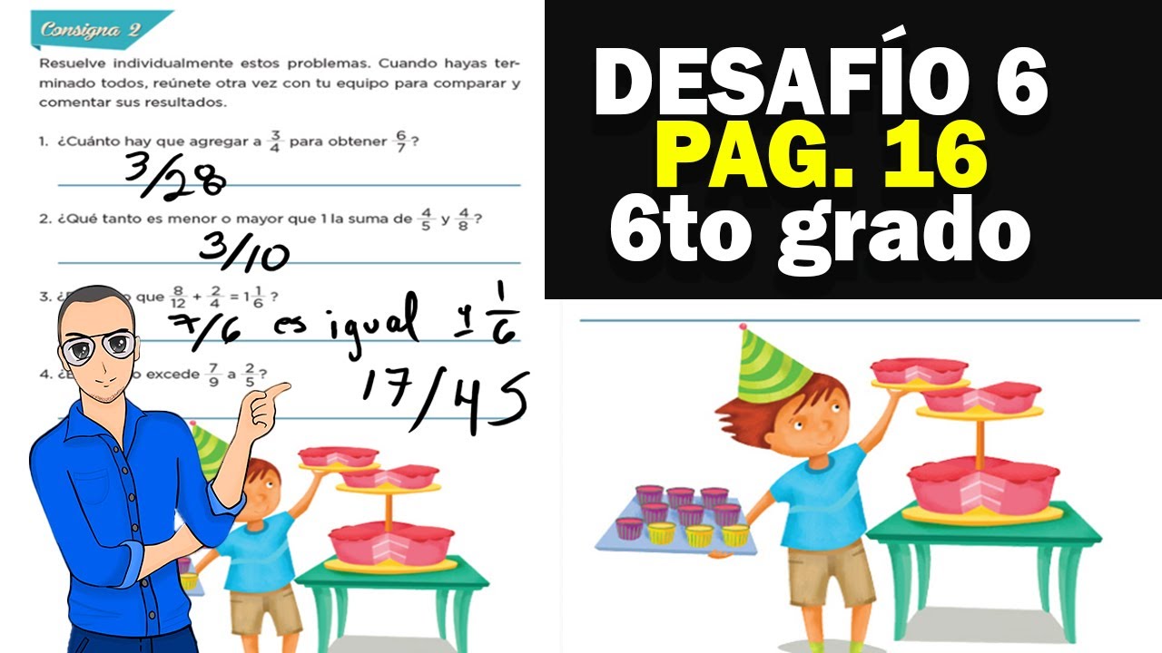 Desafío matemático 6 - Vamos a completar │ página 16 sexto grado - YouTube
