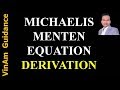 Michaelis menten equation derivation