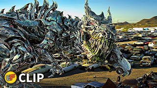 Grimlock Eats a Car - Junkyard Scene | Transformers The Last Knight (2017) Movie Clip HD 4K