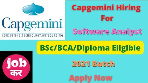 Capgemini Hiring || Software Analyst || 2021 Batch || Apply Now