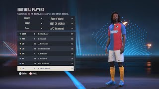 FIFA 23 on PS5 - AFC RICHMOND - PLAYER FACES AND RATINGS - 4K60FPS GAMEPLAY