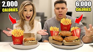 I Ate 3x My Girlfriends DIET For 24 Hours (FOOD CHALLENGE)