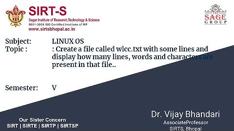 ub linux os , experiment # 4 Create a file called wlcc.txt with some lines .. by Dr.Vijay Bhandari