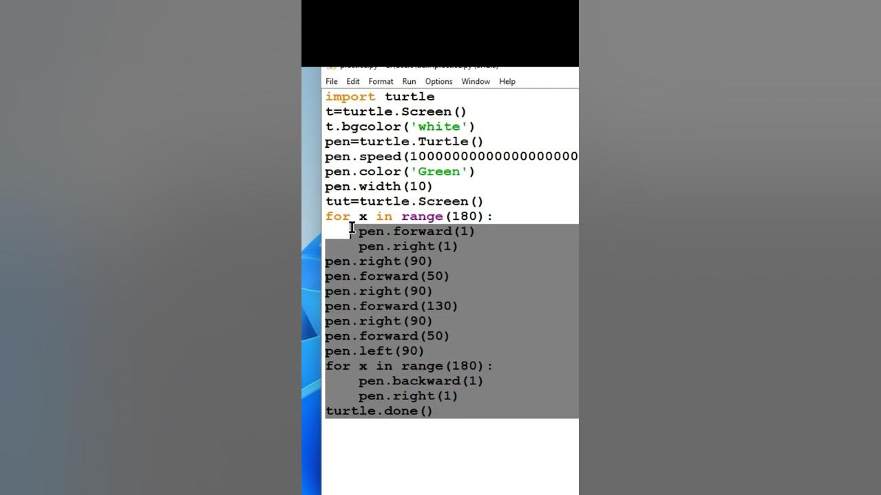 GEEKSFORGEEKS LOGO CREATED BY PYTHON USING TURTLE MODULE #shortvideo # ...