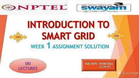 💥WEEK 1💥🔥100%🔥INTRODUCTION TO SMART GRID ASSIGNMENT SOLUTION💥💥