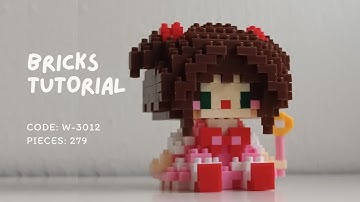 How to Build Sakura Kinomoto Sitting Down | Cardcaptor Sakura Building Blocks W-3012 (279 Pieces)