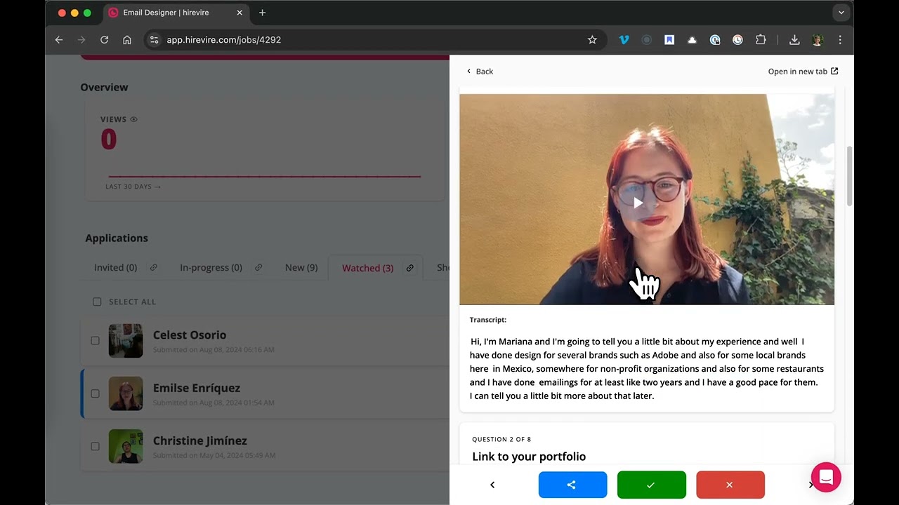 Download all video, audio and file responses from a Hirevire Application