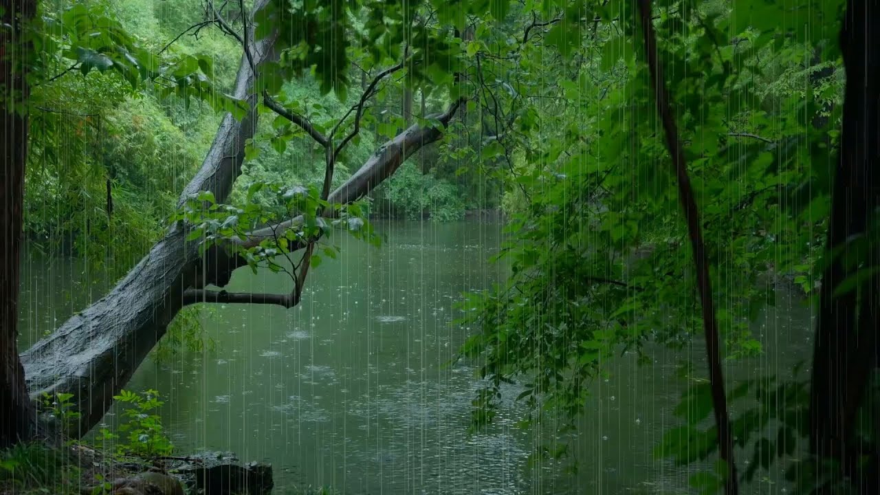 The beautiful little river is raining(159) , sleep, relax, meditate, ASMR, Real Shot
