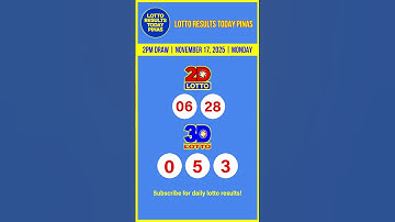 PCSO 2D 3D Lotto Results Today 2pm Draw Monday November 17, 2025 #lottoresulttoday