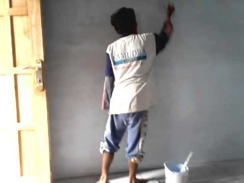 cara mengecat dinding kamar indoor - YouTube