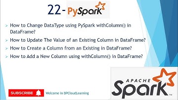 22- withColumn() in PySpark Add new column change existing column data or type in DataFrame