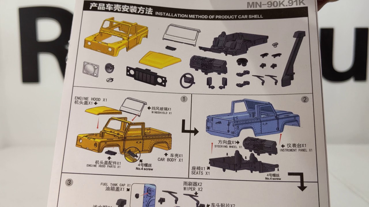 1/12 MN models D90 Land Rover (kit) build pt.2 - YouTube