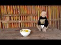 Mom Special Cooking For Angel Monkey Koko | Koko So Good Habit Waiting For Mom Feeding Him