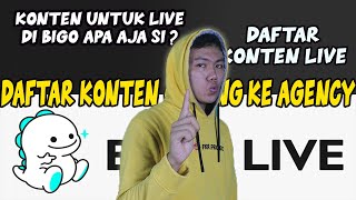 KONTEN APA AJA YANG BISA KALIAN PILIH LIVE SEBAGAI HOST MANAGEMENT BIGO LIVE I FKR PROJECT