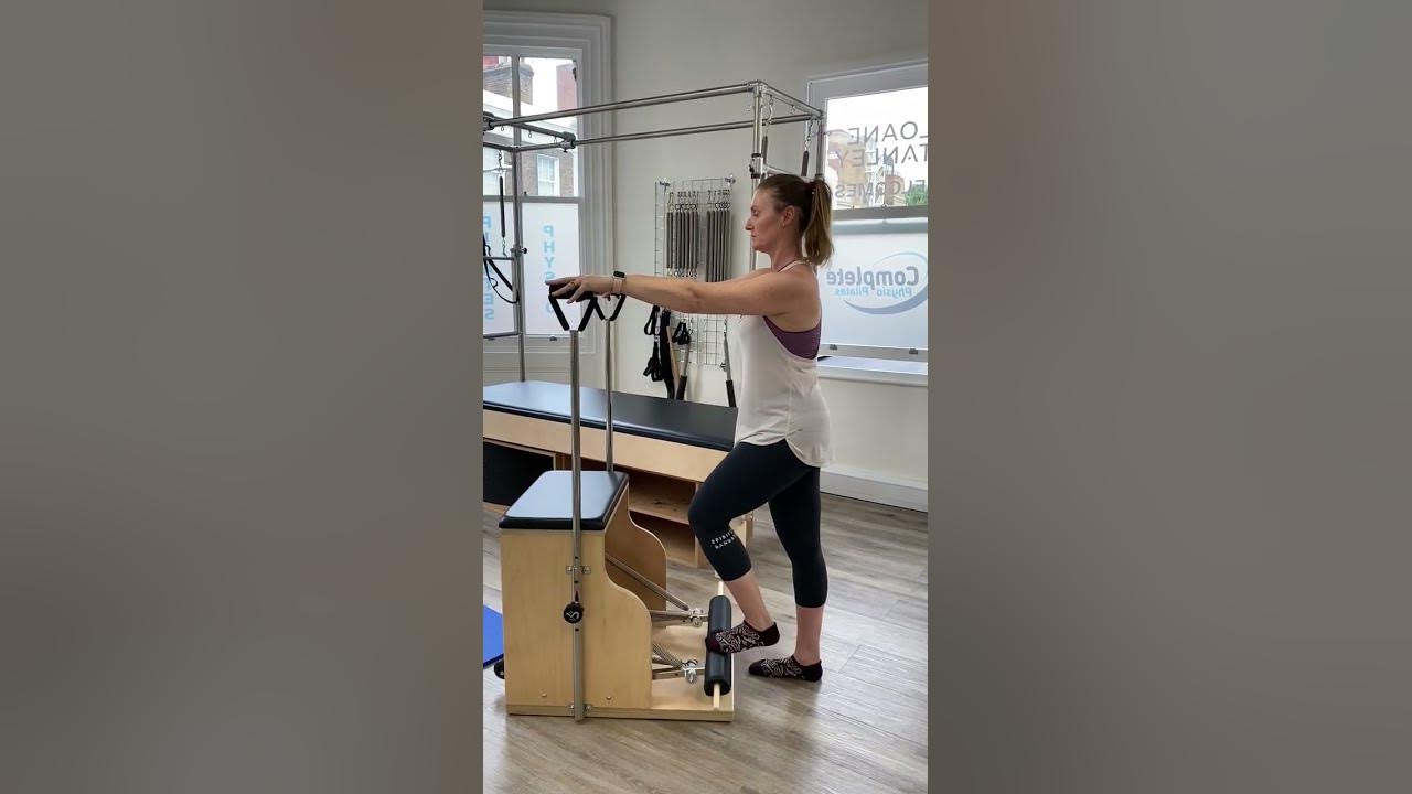 Pilates for osteoarthritis Standing leg pump on the chair YouTube
