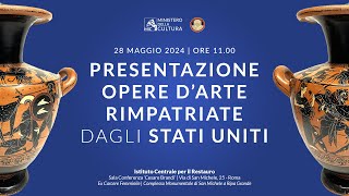 Carabinieri TPC Conferenza stampa di presentazione delle opere d'arte rimpatriate dagli Stati Uniti