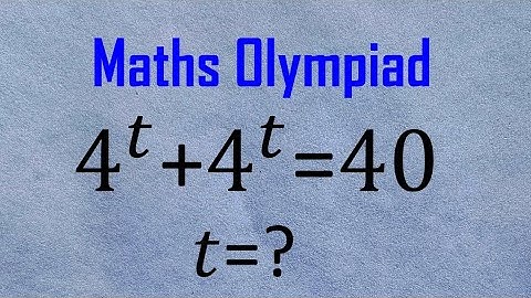 Germany | Hardest Exponential Equation 4^t + 4^t = 40 | Fast & Simple Solution!
