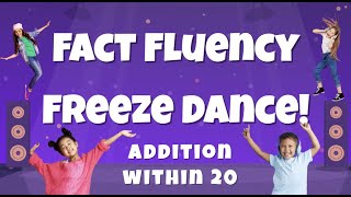 Fact Fluency Freeze Dance! Addition within 20 - Grade 1 & 2 Math Skills screenshot 1