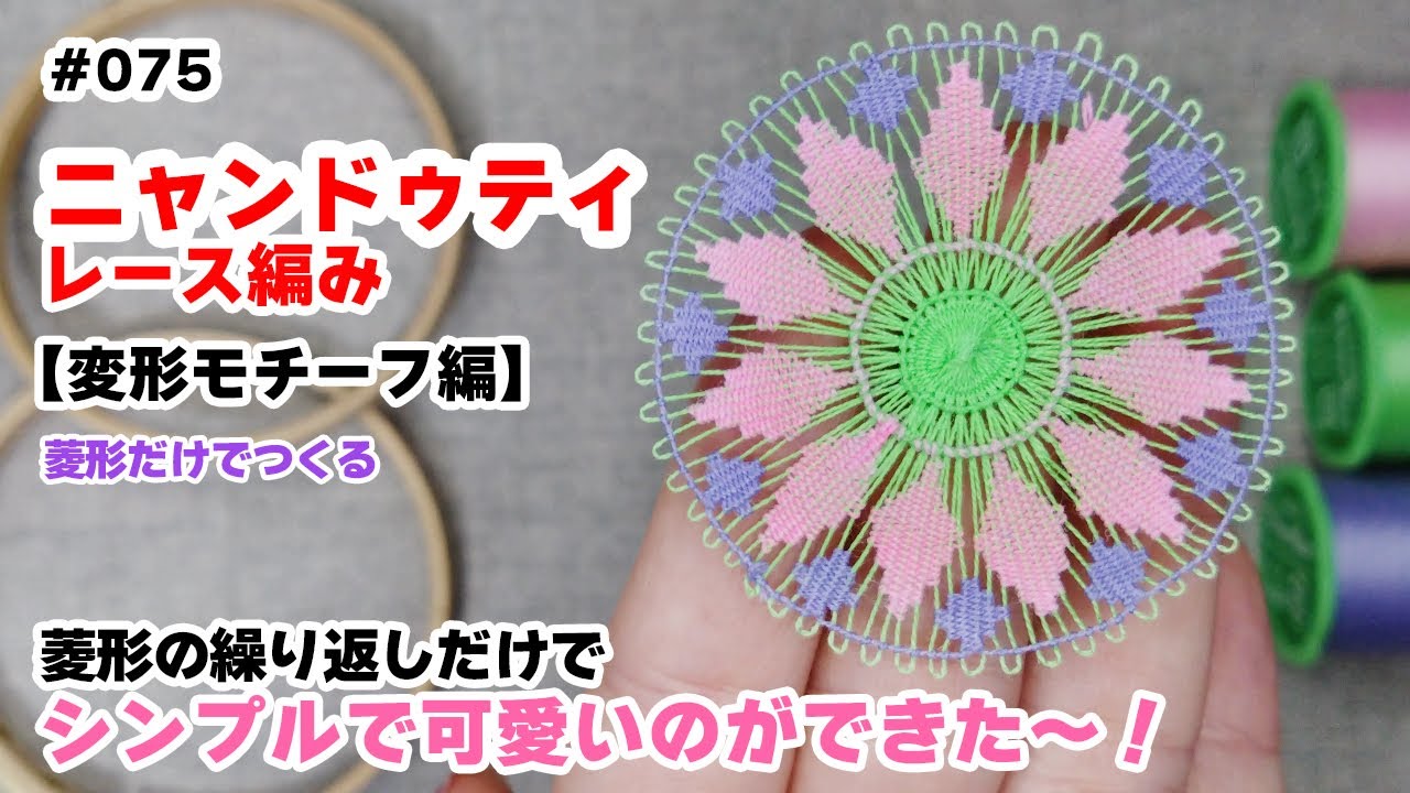 ニャンドゥティ伝説織　額縁入り12輪の白いお花　珍しい　レース　刺繍 ニャンドゥティ伝説織 額縁入り12輪の白いお花 珍しい レース 刺繍